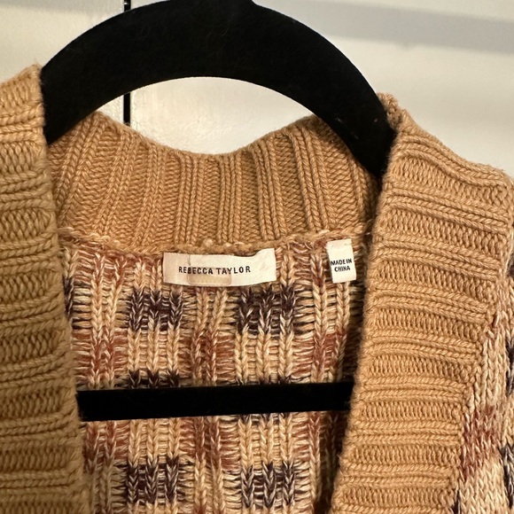 Rebecca Taylor Tan and Brown Checkered Cardigan - Picture 3 of 4